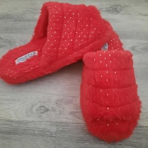 Faux Fur Rhinestone Slippers